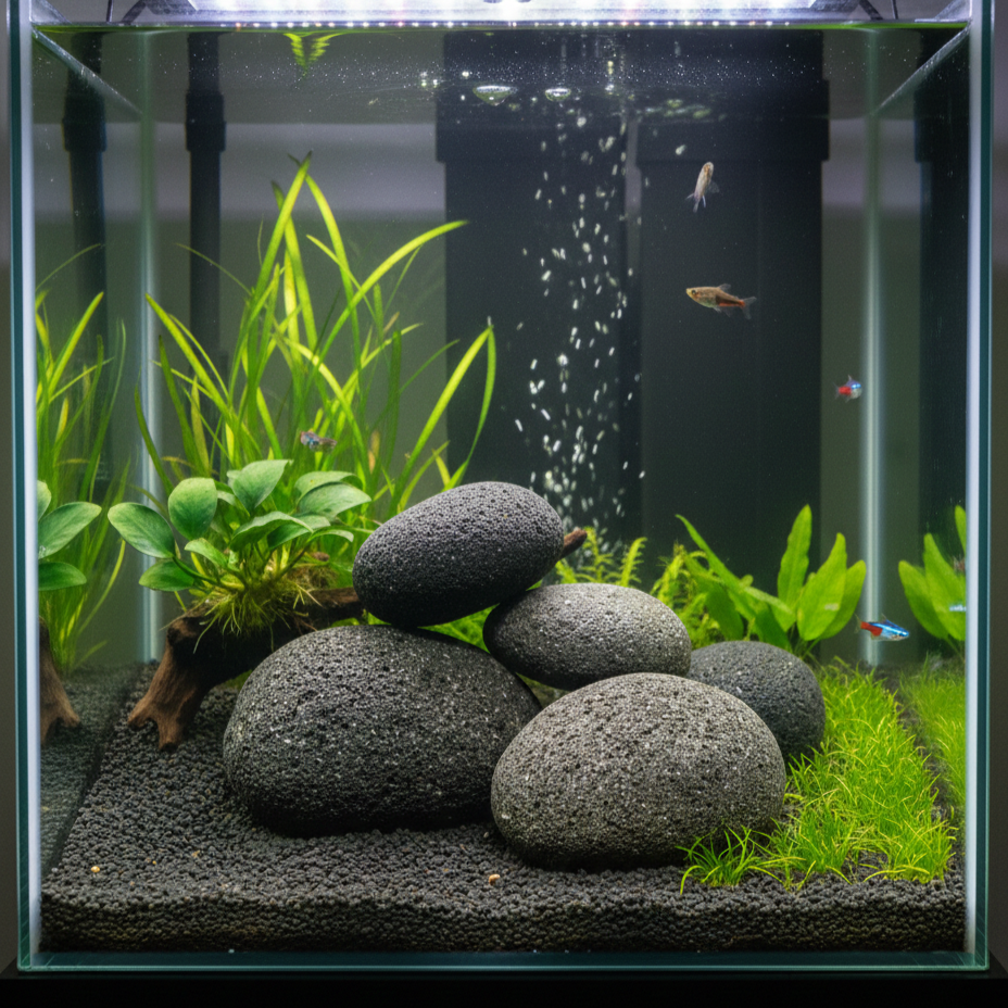 Sera Rock Red Lava Natuurlijke donkerrode steen voor aquascaping