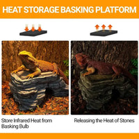 Corner Hide Cave REPTIZOO - Cachette d'Angle avec Ardoise à Stockage de Chaleur 25 cm