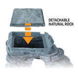 Corner Hide Cave REPTIZOO - Cachette d'Angle avec Ardoise à Stockage de Chaleur 25 cm