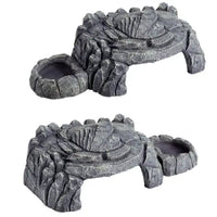 Cachette Mangeoire Feeding Dishes Hideout 3-en-1 REPTIZOO - 22 x 14 x 9 cm