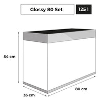 Aquarium Glossy 80 Day & Night Gris Laqué LED AQUAEL - 125L