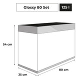 Aquarium Glossy 80 Day & Night Gris Laqué LED AQUAEL - 125L