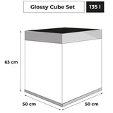 Aquarium Glossy Cube Day & Night Gris Laqué LED AQUAEL - 135L