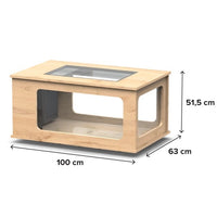 Aquatable 100 x 63 AQUATLANTIS Chêne - Aquarium Équipé 177 L