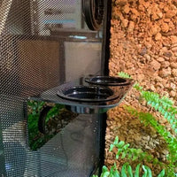 Mangeoire Double Magnétique Noire REPTIZOO - 15 cm