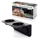 Mangeoire Double Magnétique Noire REPTIZOO - 15 cm