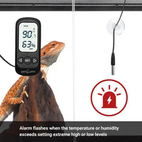 Thermomètre/Hygromètre Digital avec Alarme et Sonde REPTIZOO