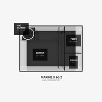 Marine X 60.2 Blanc WATERBOX - Aquarium Marin 136 L