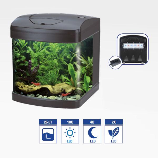 Amtra Laguna XCUBE 26 LED Komplett-Aquarium - 26 Liter Mit Filter & LED-Beleuchtung, Schwarz