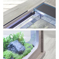 Aquatable 100 x 63 AQUATLANTIS Noyer- Aquarium Équipé 177 L