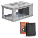 Aquatable 100 x 63 AQUATLANTIS Noyer- Aquarium Équipé 177 L